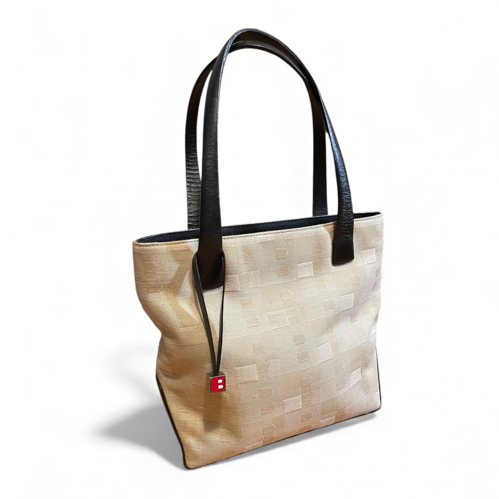 Bally Vintage Jacquard Logo Tote with Leather Trim – Made in Italy